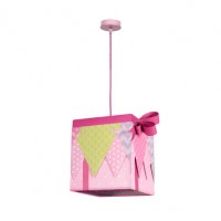 Distribuidor - Lâmpadas Diversas | Colgantes Infantil | COLGANTE GRANDE SERIE REGALO ROSA 1XE27 30X30X30 Ref: 056893000